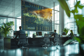 Growth hacker analysant des données sur un ordinateur portable