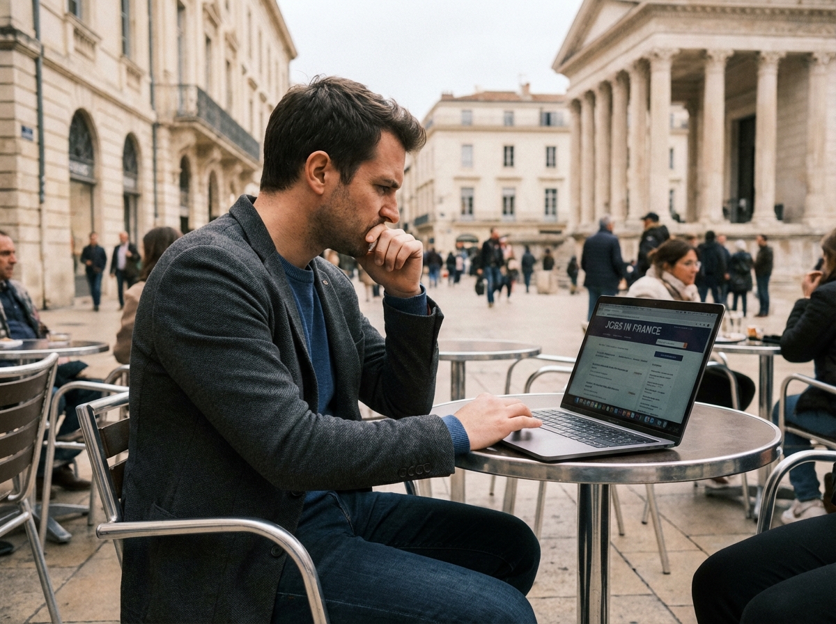 Homme en blazer consulte des offres d