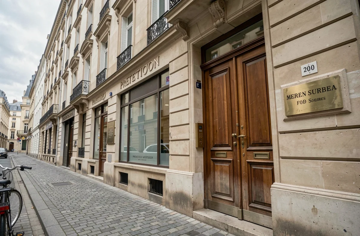 Façade d'un immeuble de bureaux haussmannien abritant une société de domiciliation à Melun