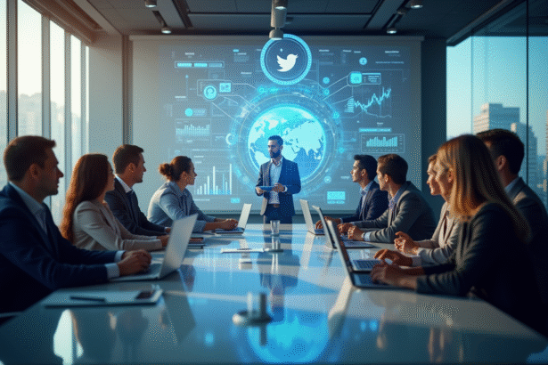 Groupe de professionnels analysant des graphiques en réunion